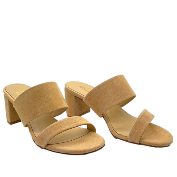 42 Gold Liya tan suede slip one size 9 - Picture 1 of 9